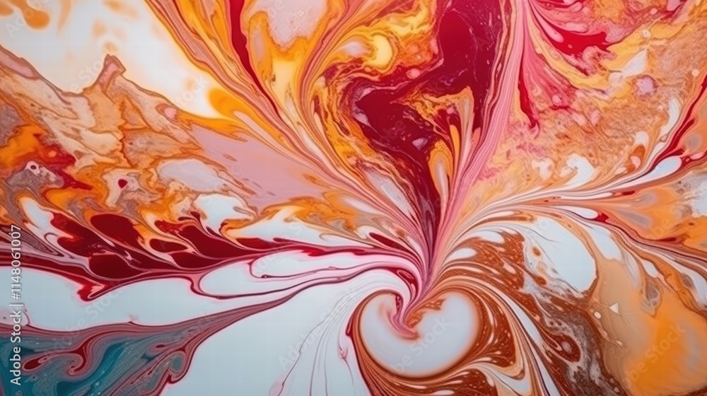 Poster colorful swirls of marble patterns in multi-color abstract design with fluid motion and vibrant eart