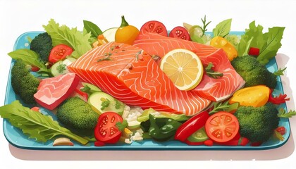 Healthy food in a bowl on a white background. Breakfast with morning sunlight. Healthy concept.