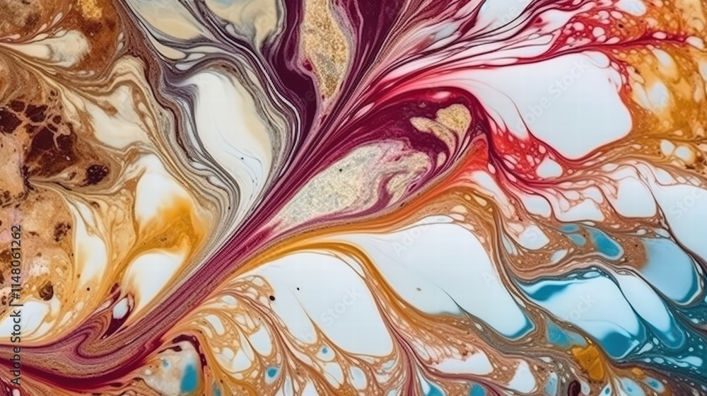 Poster captivating swirls of multicolored marble design with unique patterns and textures in vibrant hues