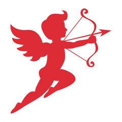 Simple silhouette of Cupid, ideal as a design element for love and romance projects