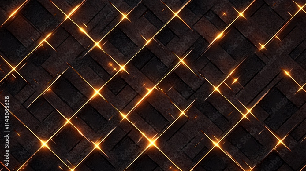 Poster dark textured background with gleaming stars and geometric patterns for design projects