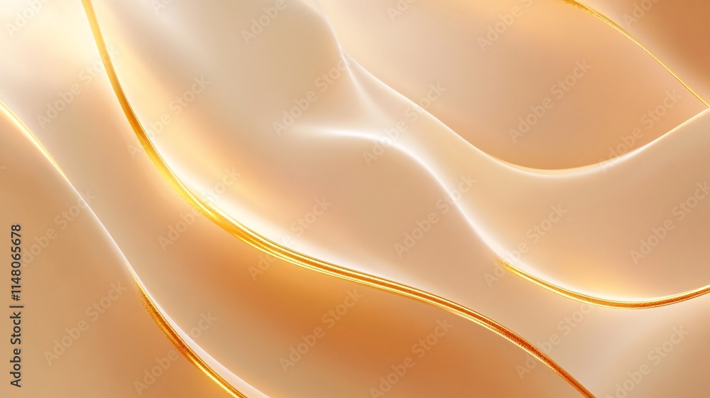 Poster Soft Golden Waves of Light in Elegant Textures for Background and Design Use