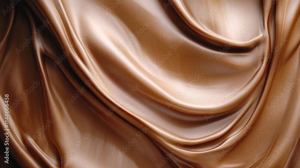 Poster silky smooth brown fabric texture with elegant flow and rich color variation