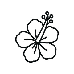Hibiscus flower icon, a stunning vector graphic showcasing intricate petal details, smooth curves, and bright tones