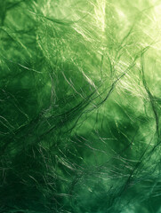 Obraz premium Playful kitten hangs from a string in a garden