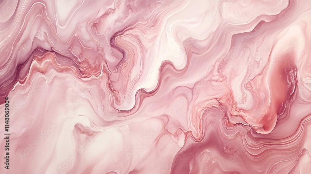 Aufkleber Soft Pink Marble Texture with Fluid Patterns and Elegant Swirls for Background Use