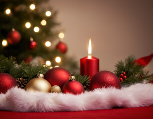 Obraz premium christmas tree with candles and decorations