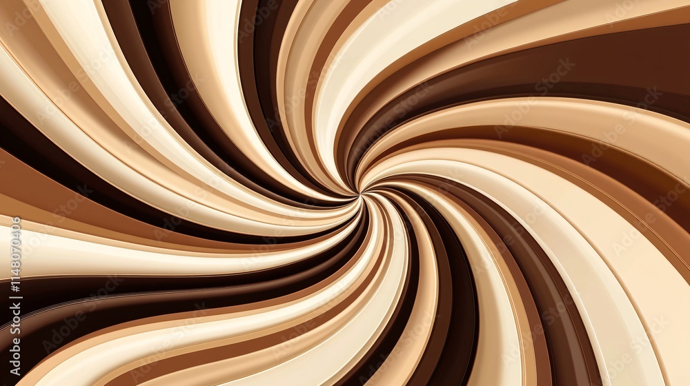 Aufkleber swirling patterns of beige and brown tones in abstract design for creative use