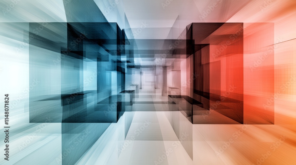 Poster abstract architecture modern building design d render