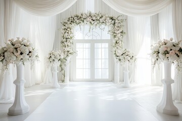 Wedding backdrop aesthetic indoor minimalist floral plant decoration background