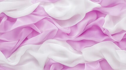 Obraz premium Draped Pink and White Silk Fabric Texture Background
