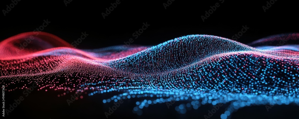 Leinwandbilder Abstract digital data background with interconnected binary code patterns, futuristic network structure, and glowing technology elements representing information flow and data analytics