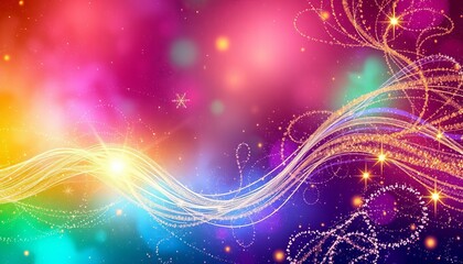 Fototapeta premium Vibrant Colorful Magic Light Effect, Glowing Patterns, Dynamic Movements, and Colorful Fireworks in a Stunning Neon Display