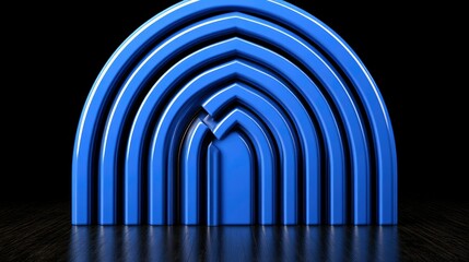 Fototapeta premium Abstract Blue Archway Geometric Design Element