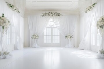 Wedding backdrop aesthetic indoor minimalist floral plant decoration background