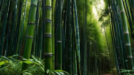 Bamboo Forest. Natural background with green bamboo. Bamboo forest background. Vertical composition