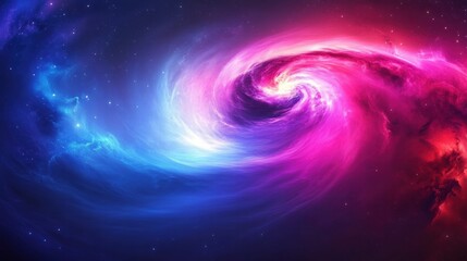 Obraz premium Stunning Cosmic Swirl in Vibrant Colors of Blue and Pink Representing the Beauty of Space and Galactic Phenomena Spanning Across the Universe