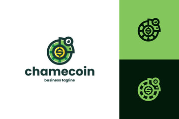 chameleon money logo vector