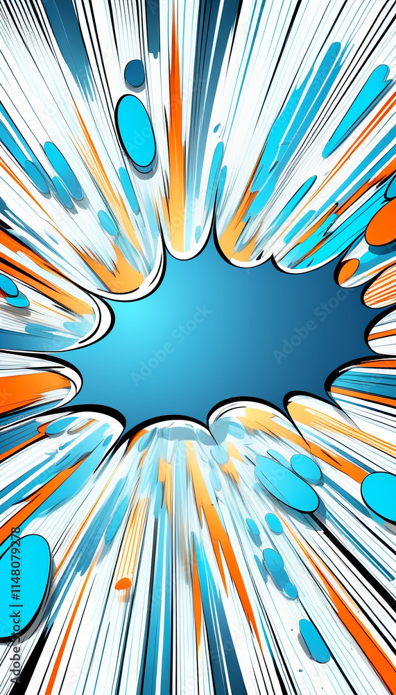 Poster vibrant burst of colors creating a dynamic energy explosion effect