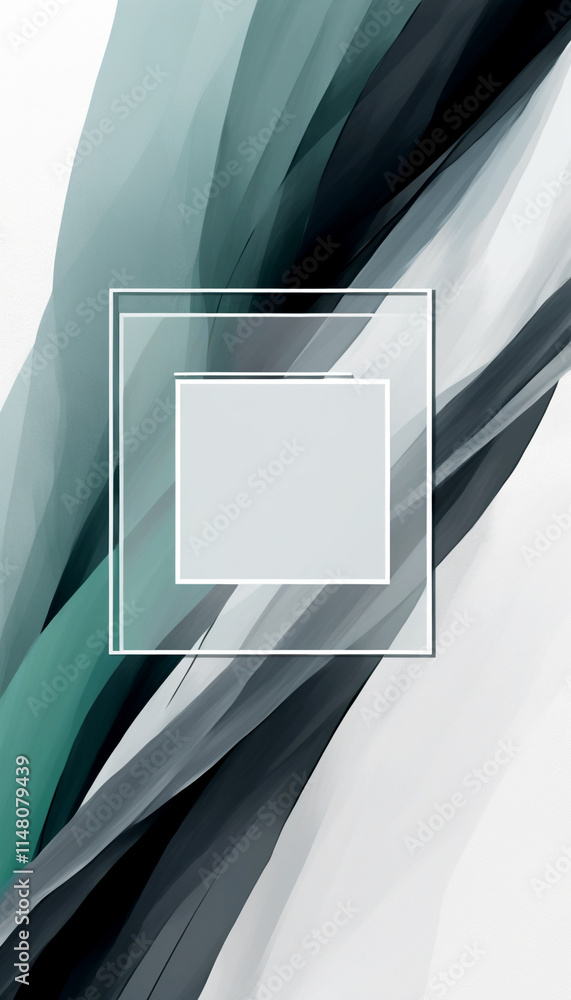 Poster elegant abstract art with flowing shapes in soft color palette