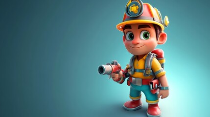 Cute Cartoon Miner Boy  D Render