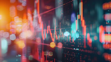 Abstract digital representation of financial market trends and data analysis.