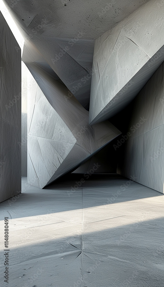 Poster exploring abstract architecture in a concrete labyrinth of light