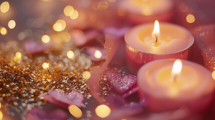 Golden Glow with Candlelight and Glitter