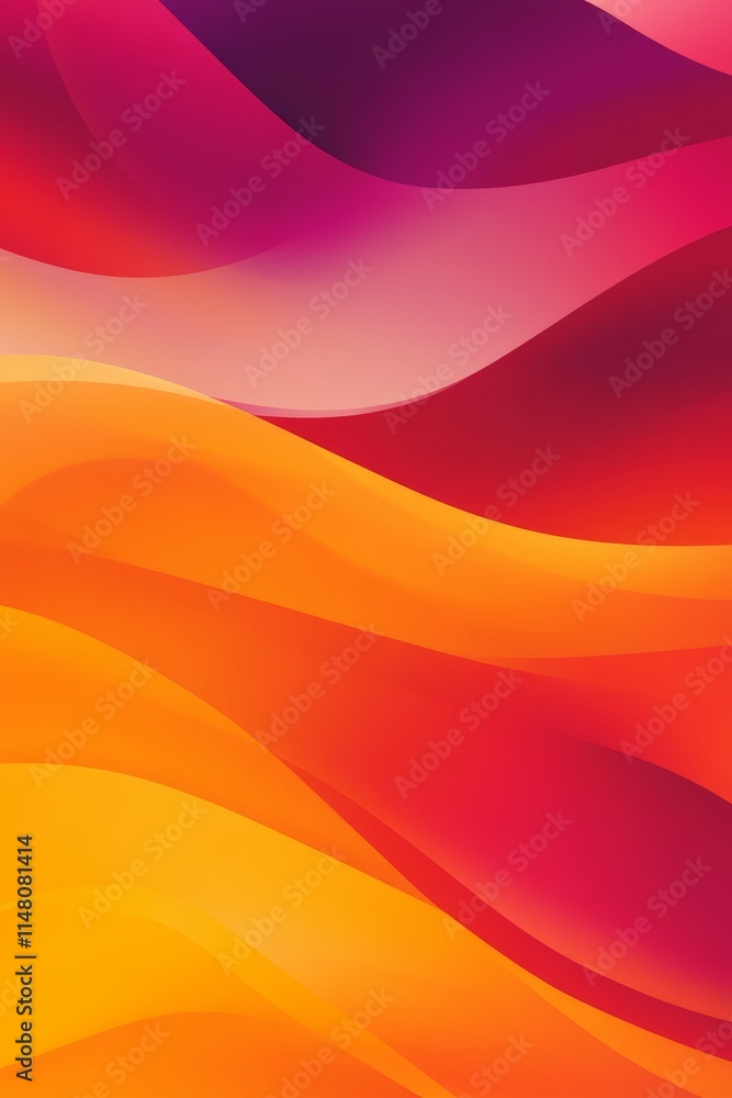 Aufkleber a vibrant orange and pink background with a wave pattern. the colors are bold and eye-catching, crea