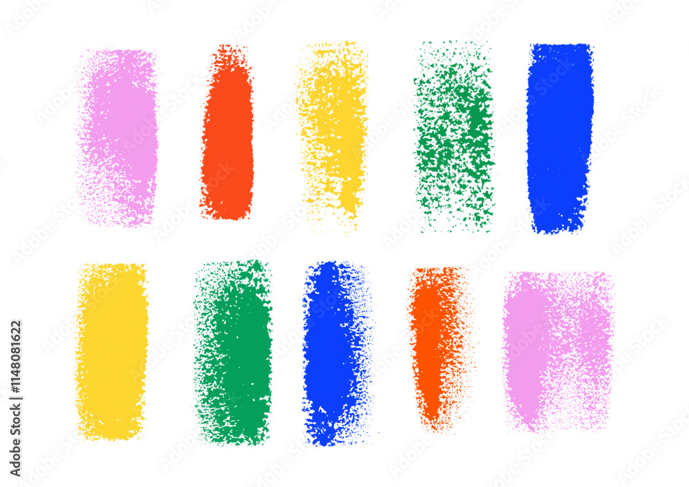 Wall mural abstract vector colorful paint smears set. hand drawn design element. ink marks on white background.