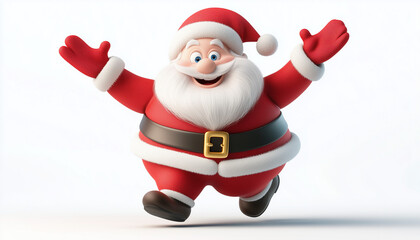 Obraz premium santa claus with red gloves on white