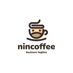 ninja coffee logo vector