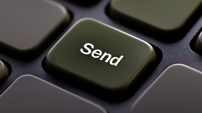  teclado port&aacute;til con bot&oacute;n de env&iacute;o. concepto de marketing por correo electr&oacute;nico. Internet de las Cosas