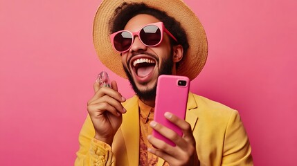 Social media influencer promoting a new product with a successful digital marketing campaign