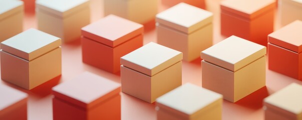 Isometric Boxes On The Floor Mockup