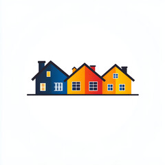 Fototapeta premium logo de casas coloridas con fondo blanco