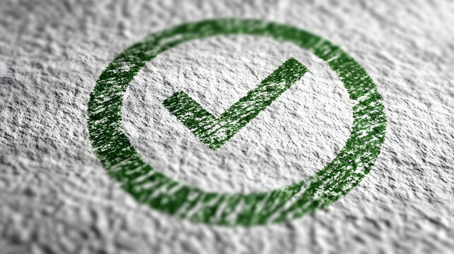 Sello de verificaci&oacute;n check verde