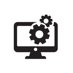 Computer screen with gears.