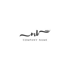 Obraz premium Minimalist MB Logo Design with Abstract Feather Element