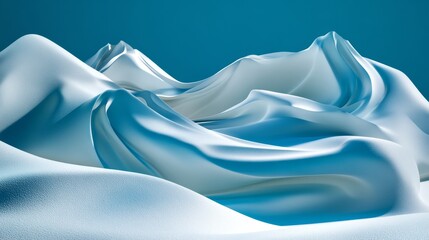 Obraz premium Abstract Snowy Mountain Landscape Winter Scene D Render