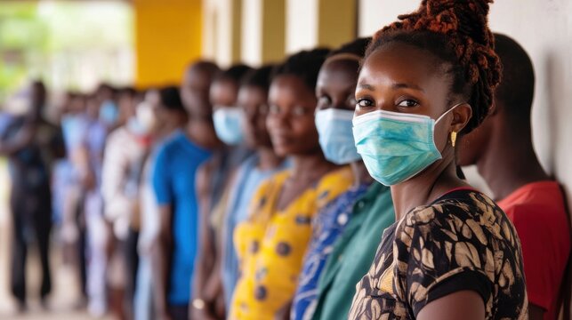 African Community Masked Line, Public Health Covid19 Prevention