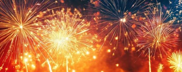 Fototapeta premium New Year's Eve fireworks, Korb im Remstal, Rems-Murr Kreis district, Baden-Wuerttemberg, Germany, Europe