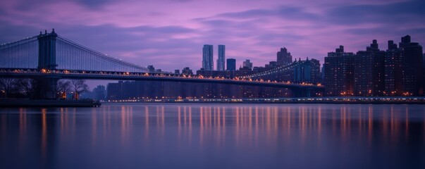 Fototapeta premium New York city skyline at dusk