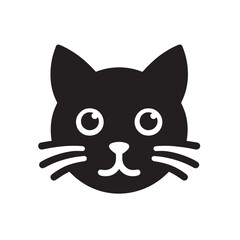 Cute cat face icon.