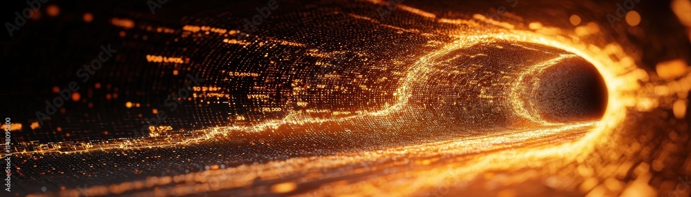 Aufkleber a vibrant swirl of golden light creates a dynamic tunnel effect, suggesting energy and movement in a