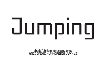 Jumping Modern minimal abstract alphabet fonts. Typography technology, electronic, movie, digital, music, future, logo creative font.