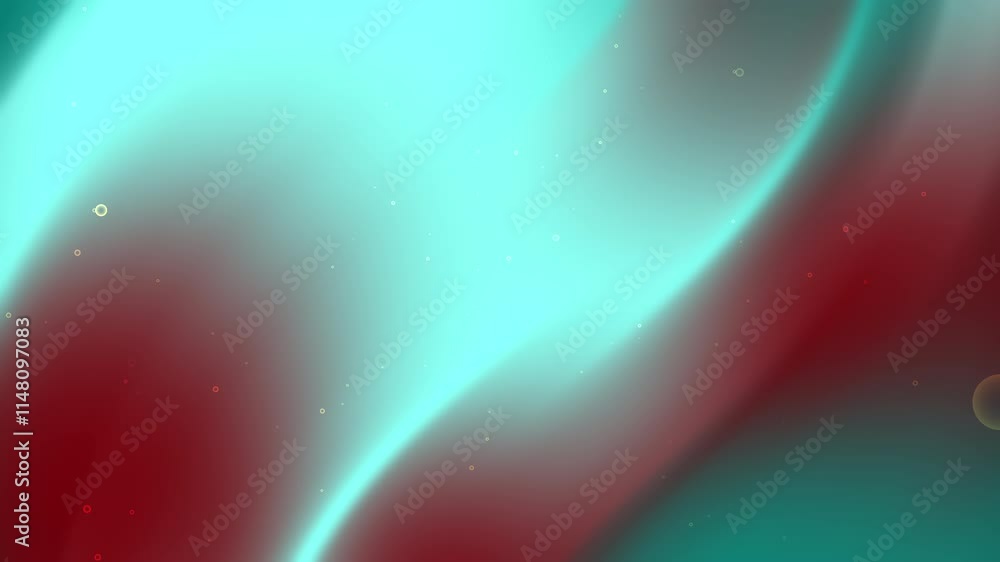 Poster abstract teal and red gradient background with floating particles