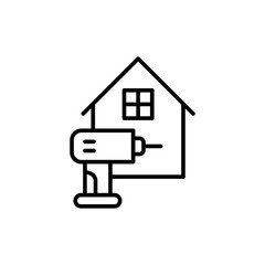 Home improvement outline icons, minimalist vector illustration ,simple transparent graphic element .Isolated on white background