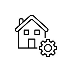 Home improvement outline icons, minimalist vector illustration ,simple transparent graphic element .Isolated on white background