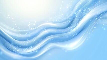 abstract blue background with shiny lines and space for text, vector illustration